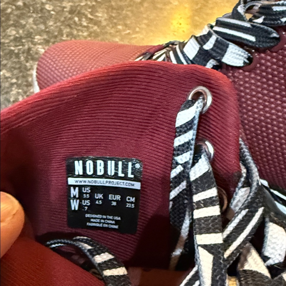 NOBULL Burgundy Athletic Shoes with Zebra Accents - Picture 6 of 6
